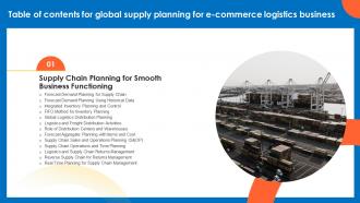 G48 Table Of Contents For Global Supply Planning For E Commerce Logistics Business