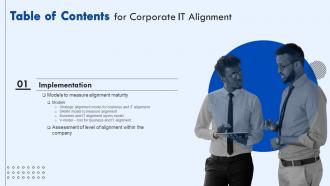 G50 Table Of Contents For Corporate IT Alignment Ppt Powerpoint Presentation File Backgrounds