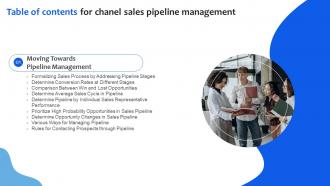 G60 Table Of Contents For Chanel Sales Pipeline Management Ppt Powerpoint Presentation File Files