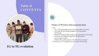 G67 Table Of Contents 1G To 5G Evolution Ppt Powerpoint Presentation File Example