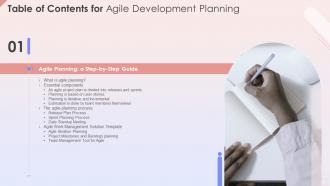 G9 Table Of Contents For Agile Development Planning Ppt Powerpoint Presentation Pictures Gallery