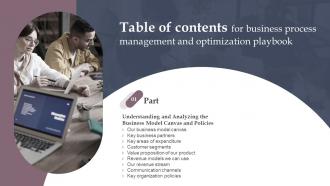 G9 Table Of Contents For Business Process Management And Optimization Playbook