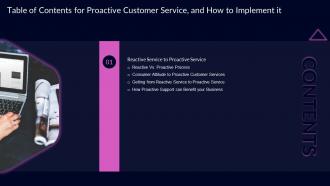 G9 Table Of Contents For Proactive Customer Service And How To Implement It Ppt Structure