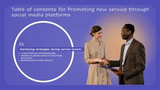 G9 Table Of Contents For Promoting New Service Through Social Media Platforms