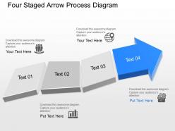 Ga four staged arrow process diagram powerpoint template