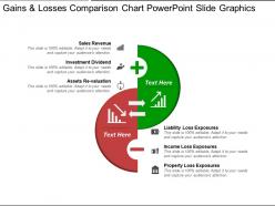 Gains and losses comparison chart powerpoint slide graphics