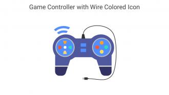 Game Controller With Wire Colored Icon In Powerpoint Pptx Png And Editable Eps Format