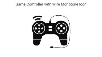 Game Controller With Wire Monotone Icon In Powerpoint Pptx Png And Editable Eps Format