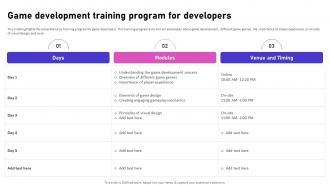 Game Development Training Program For Developers Video Game Emerging Trends