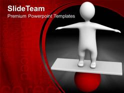 Game of strategy templates man balancing on ball sports company ppt presentation powerpoint