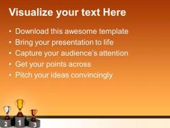 Game of strategy templates podium with golden trophy winner success sales ppt slides powerpoint