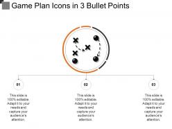 Game plan icons in 3 bullet points