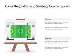 Game regulation and strategy icon for sports