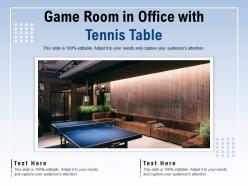 Game room in office with tennis table