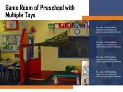 Game room of preschool with multiple toys