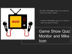 Game show quiz monitor and mike icon