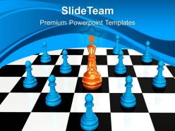 Game strategy powerpoint templates chess king leadership ppt layouts