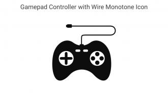 Gamepad Controller With Wire Monotone Icon In Powerpoint Pptx Png And Editable Eps Format