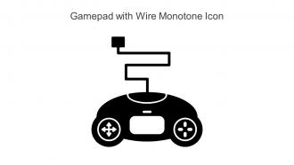 Gamepad With Wire Monotone Icon