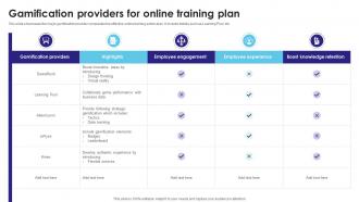 Gamification Providers For Online Training Plan