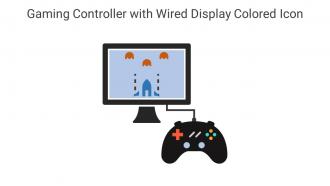 Gaming Controller With Wired Display Colored Icon In Powerpoint Pptx Png And Editable Eps Format