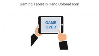 Gaming Tablet In Hand Colored Icon In Powerpoint Pptx Png And Editable Eps Format