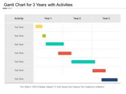 Gantt chart for 3 years with activities