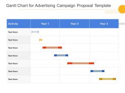 Gantt chart for advertising campaign proposal template ppt powerpoint presentation styles