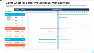Gantt chart for better project issue management