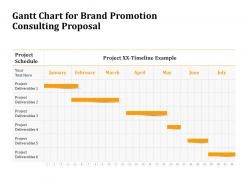 Gantt chart for brand promotion consulting proposal ppt powerpoint presentation infographics