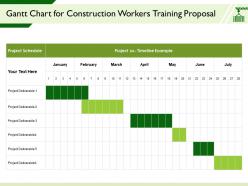 Gantt Chart For Construction Workers Training Proposal Deliverable Ppt Powerpoint Presentation Clipart