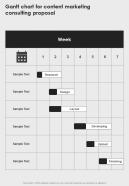 Gantt Chart For Content Marketing Consulting Proposal One Pager Sample Example Document