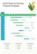 Gantt Chart For Farming Proposal Template One Pager Sample Example Document