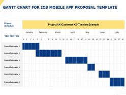 Gantt chart for ios mobile app proposal template ppt powerpoint presentation visual aids slides
