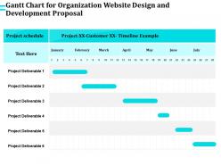 Gantt chart for organization website design and development proposal ppt clipart