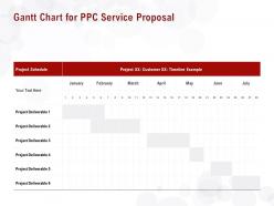 Gantt chart for ppc service proposal ppt powerpoint presentation styles
