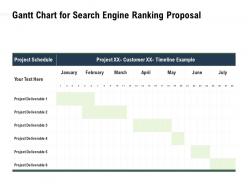 Gantt chart for search engine ranking proposal schedule ppt powerpoint presentation graphics