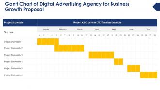Gantt chart of digital advertising agency for business growth proposal