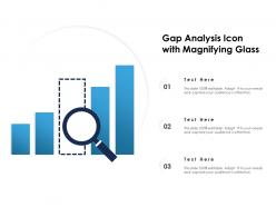Gap analysis icon with magnifying glass