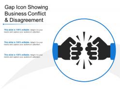 Gap icon showing business conflict and disagreement