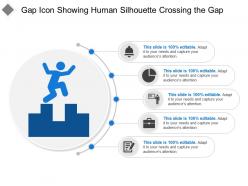 Gap icon showing human silhouette crossing the gap