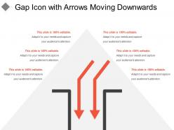 Gap icon with arrows moving downwards
