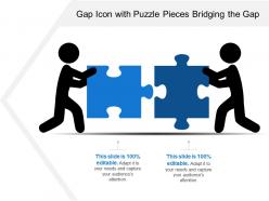 Gap icon with puzzle pieces bridging the gap
