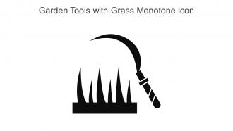 Garden Tools With Grass Monotone Icon In Powerpoint Pptx Png And Editable Eps Format