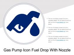 Gas pump icon fuel drop with nozzle