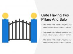 Gate having two pillars and bulb
