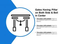 Gates having pillar on both side and bell in center