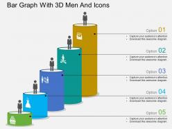 Gb bar graph with 3d men and icons flat powerpoint design