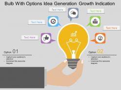Gb bulb with options idea generation growth indication flat powerpoint design
