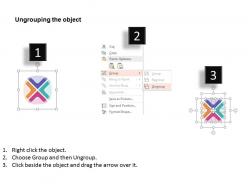 Gb four cross banners for option representation flat powerpoint design